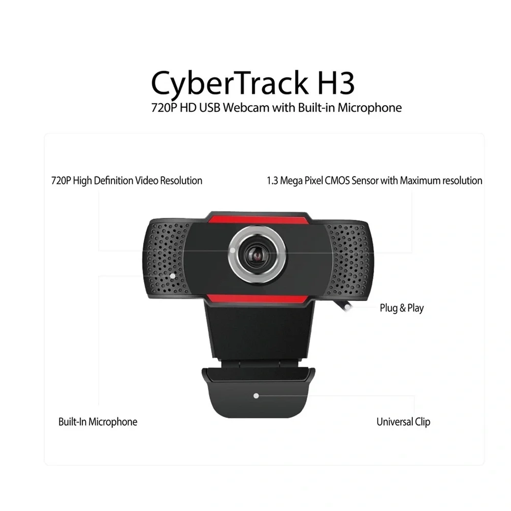 Adesso CyberTrack H3 HD (desktop webcam features 720p HD video) NEW
